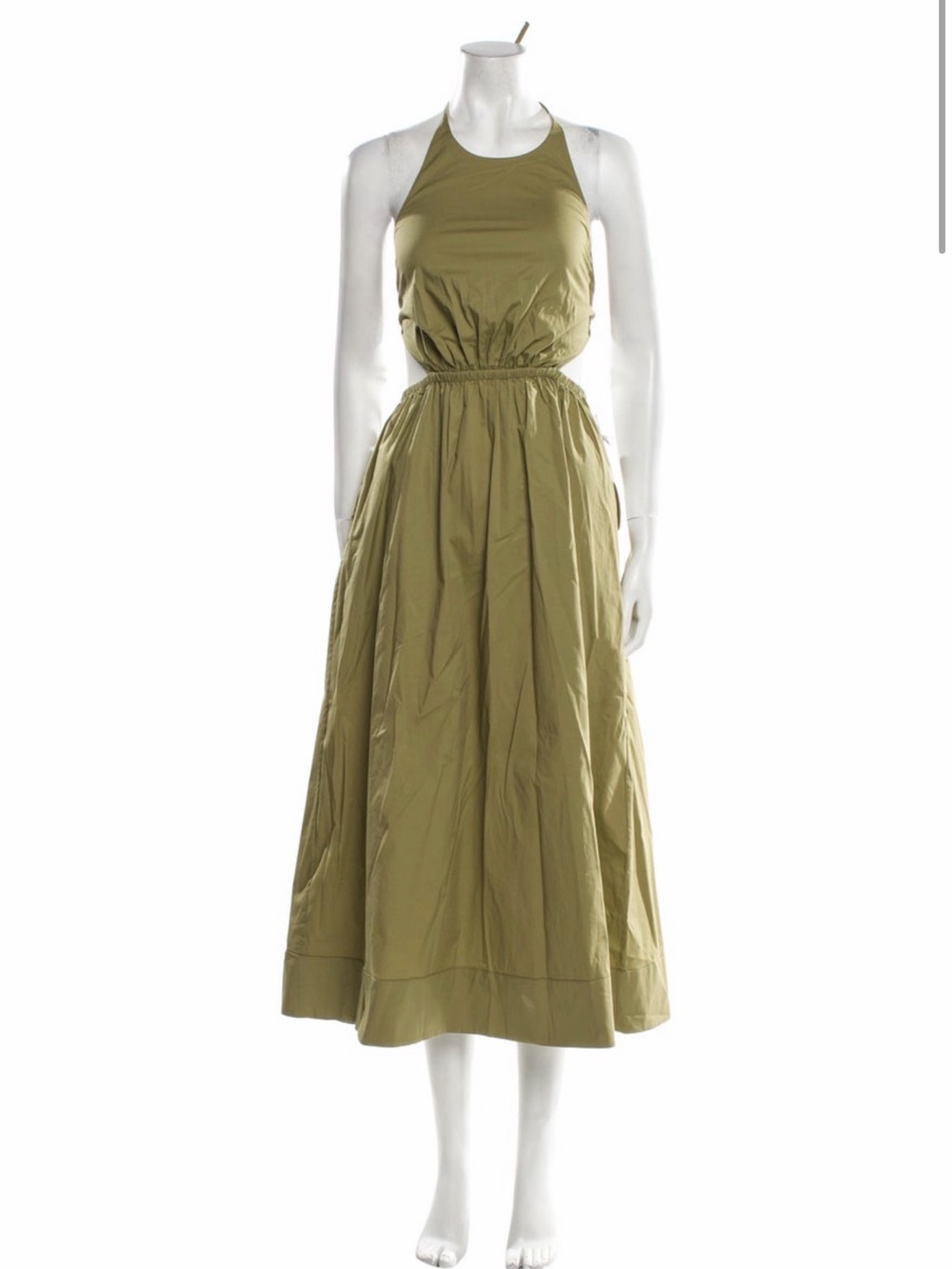 STAUD Olive Halter Maxi Dress with Elastic Waist